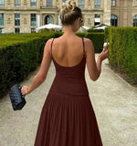 Women's Sleeveless Scoop Neckline Maxi Wedding Guest Dress