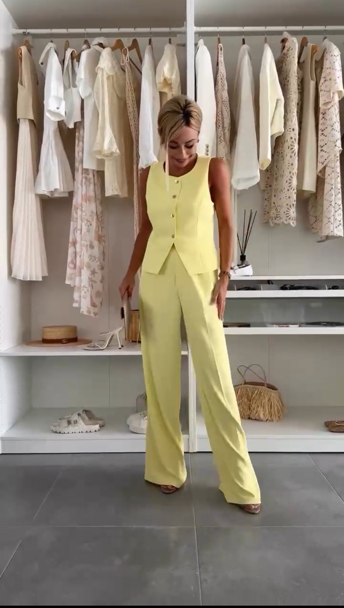 Women’s Sleeveless Vest & Wide Leg Pants 2 Piece Set