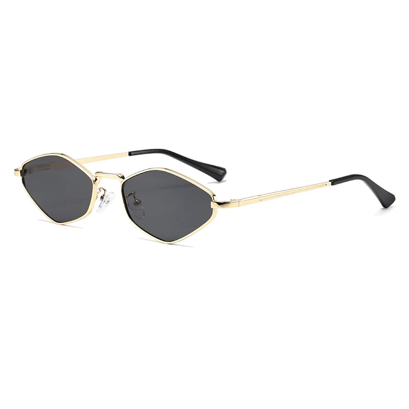 Women’s Slim Angular Oval Frame Sunglasses