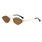 Women’s Slim Angular Oval Frame Sunglasses