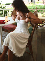 Women’s Smocked Spaghetti Strap Midi Summer Dress