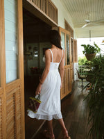 Women’s Smocked Spaghetti Strap Midi Summer Dress