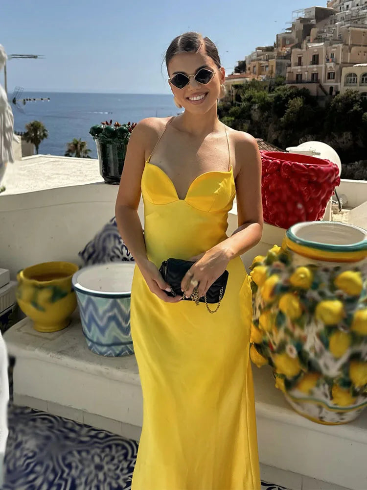 Women’s Spaghetti Strap Maxi Wedding Guest Dress