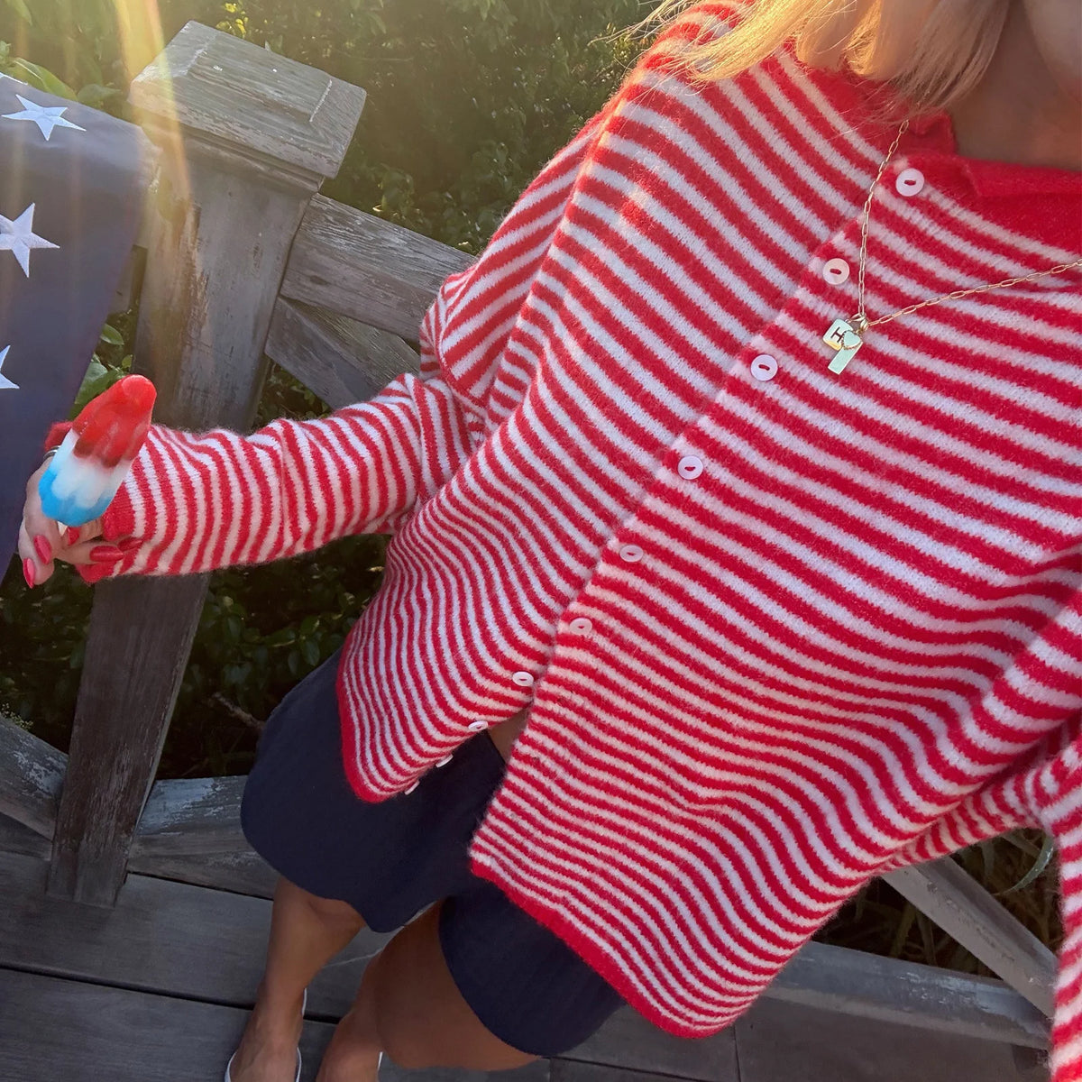 Women’s Striped Button Front Cardigan