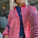 Women’s Striped Button Front Cardigan