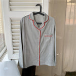 Women’s Striped Long Sleeve Button Front 2 Piece Pajama Set