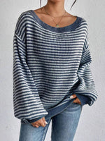 Women’s Striped Long Sleeve Knit Sweater