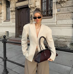 Women’s Structured V-Neck Button Front Blazer