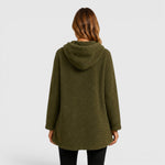 Women's Textured Patch-Pocket Pullover Fleece Hoodie