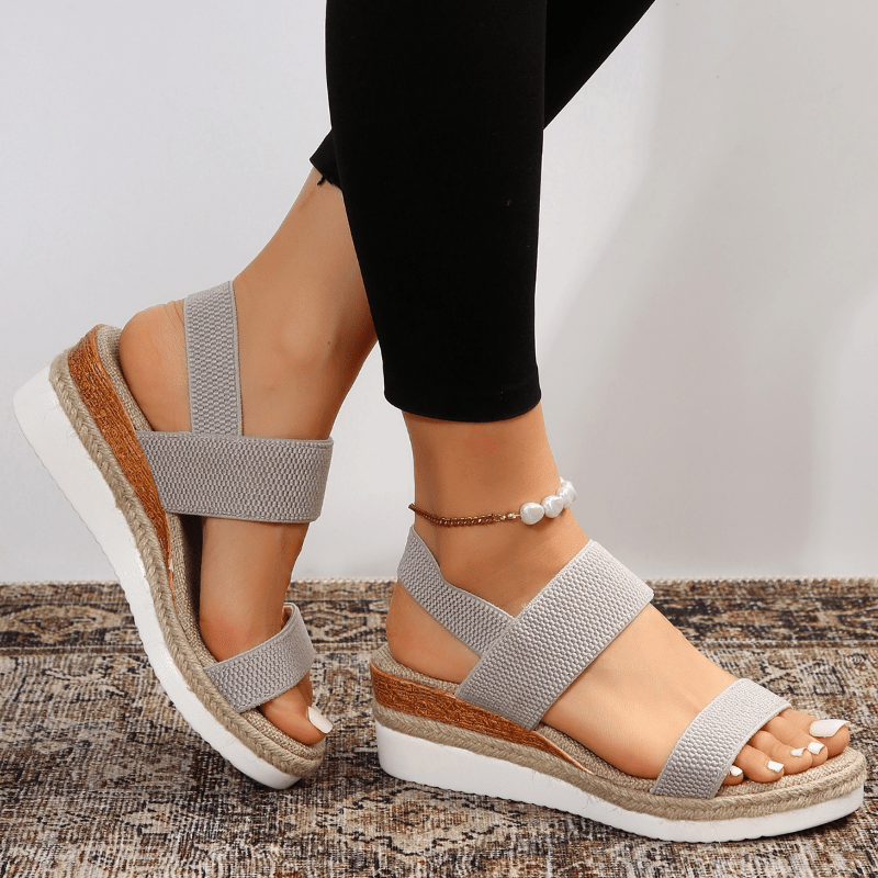 Women’s Textured Strap Open Toe Platform Sole Slip On Sandals