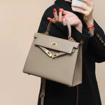 Women’s Top Handle Crossbody Bag with Turn Lock Detail