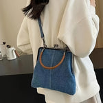 Women’s Top Handle Denim Frame Crossbody Bag