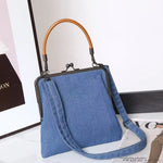 Women’s Top Handle Denim Frame Crossbody Bag
