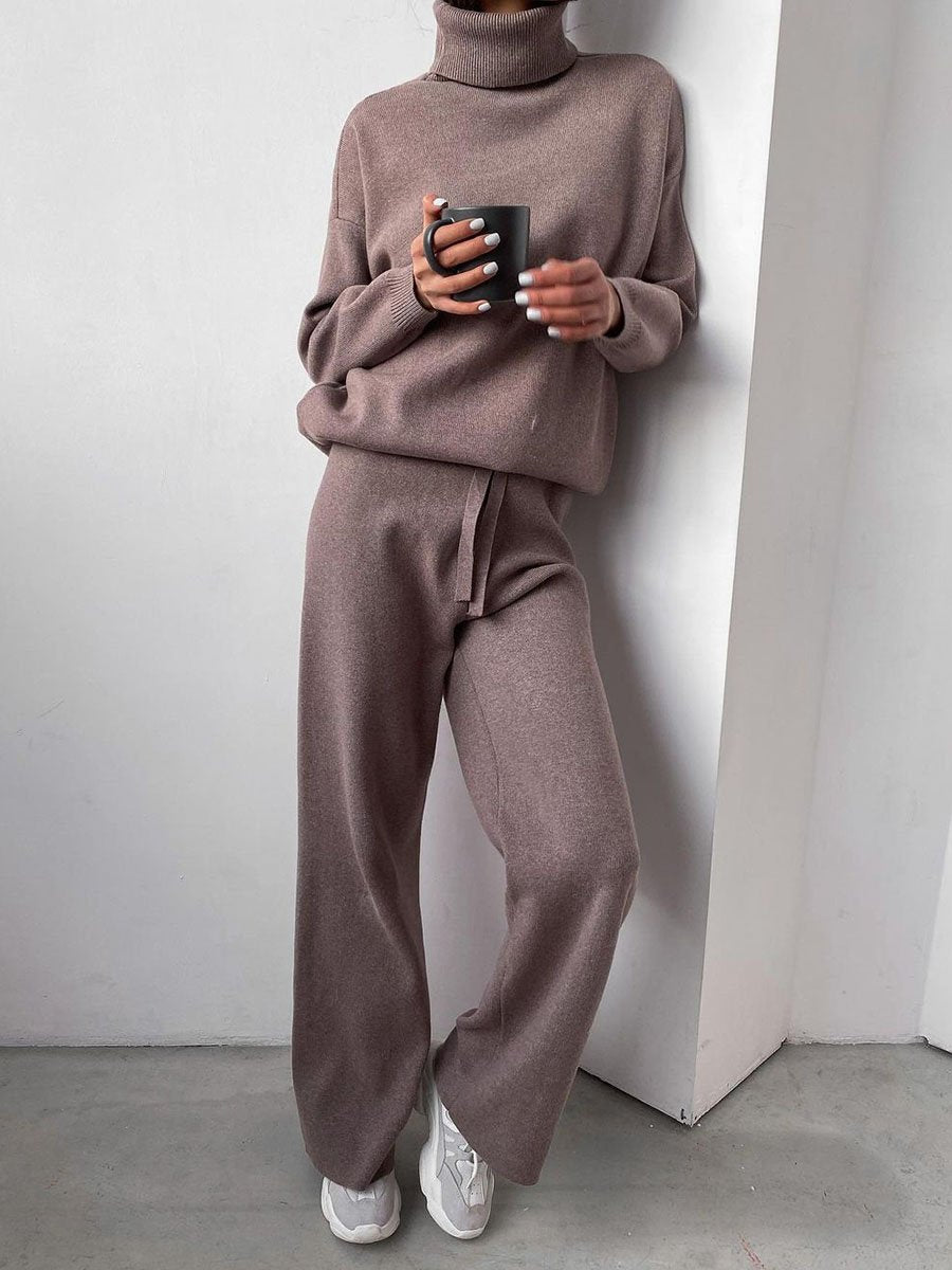 Women’s Turtleneck Knit Two Piece Lounge Set
