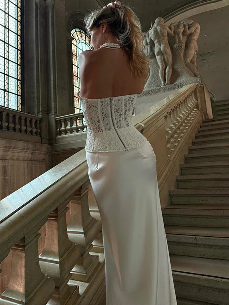 Women's Two Piece Strapless Wedding Guest Set