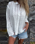 Women’s V-Neck Long Sleeve Lace Blouse
