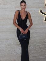 Women’s V-Neck Sleeveless Maxi Wedding Guest Dress