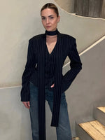 Women’s V-Neck Tailored Button Front Blazer