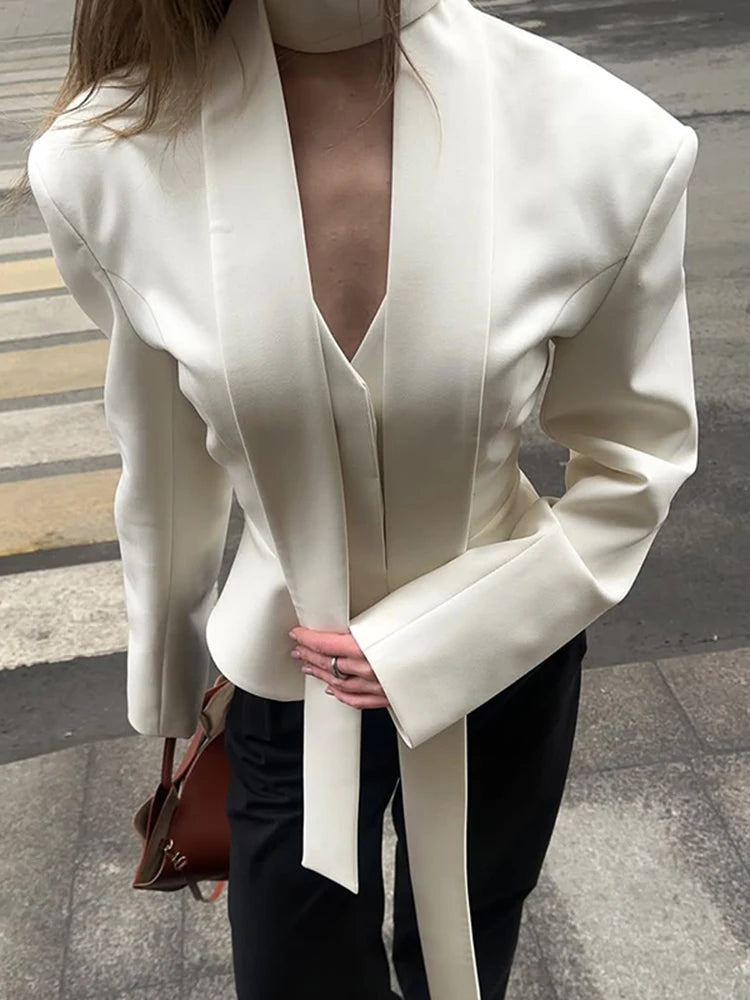 Women’s V-Neck Tailored Button Front Blazer