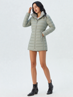 Women's Winter Hooded Faux Fur Quilted Coat