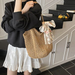 Women’s Woven Crochet Tote Beach Bag