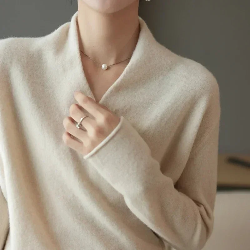 Women’s Wrap Front V-Neck Long Sleeve Sweater