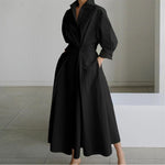 Women's Wrap Long Sleeve Shirt Maxi Dress
