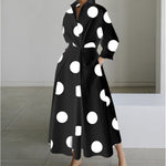 Women's Wrap Long Sleeve Shirt Maxi Dress