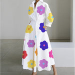 Women's Wrap Long Sleeve Shirt Maxi Dress