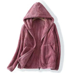 Women's Zip-Front Patch-Pocket Fleece Hoodie