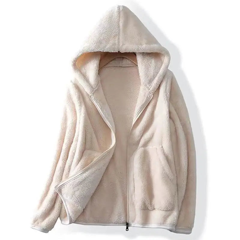 Women's Zip-Front Patch-Pocket Fleece Hoodie