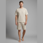 Men’s Short Sleeve T Shirt and Drawstring Shorts 2 Piece Lounge Set