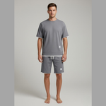 Men’s Short Sleeve T Shirt and Drawstring Shorts 2 Piece Lounge Set