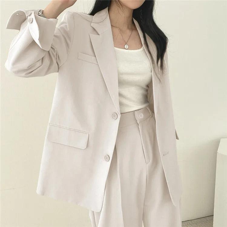 Women’s Notch Lapel Single Breasted Two Piece Suit Set