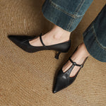 Women’s T-Strap Kitten Heel Pumps