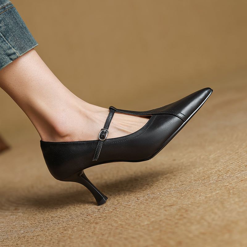 Women’s T-Strap Kitten Heel Pumps
