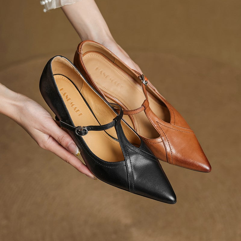 Women’s T-Strap Kitten Heel Pumps