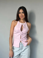 Women’s Halter Neck Cut-Out Sleeveless Top