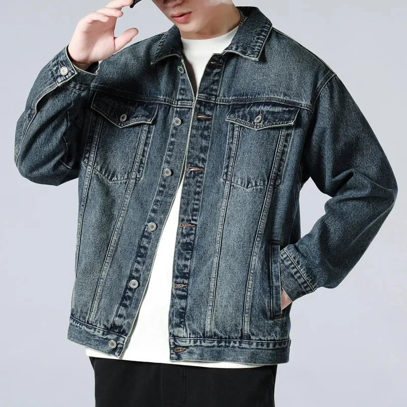 Men’s Button Front Chest Pocket Denim Jacket