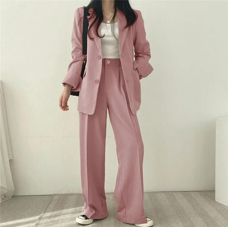 Women’s Notch Lapel Single Breasted Two Piece Suit Set