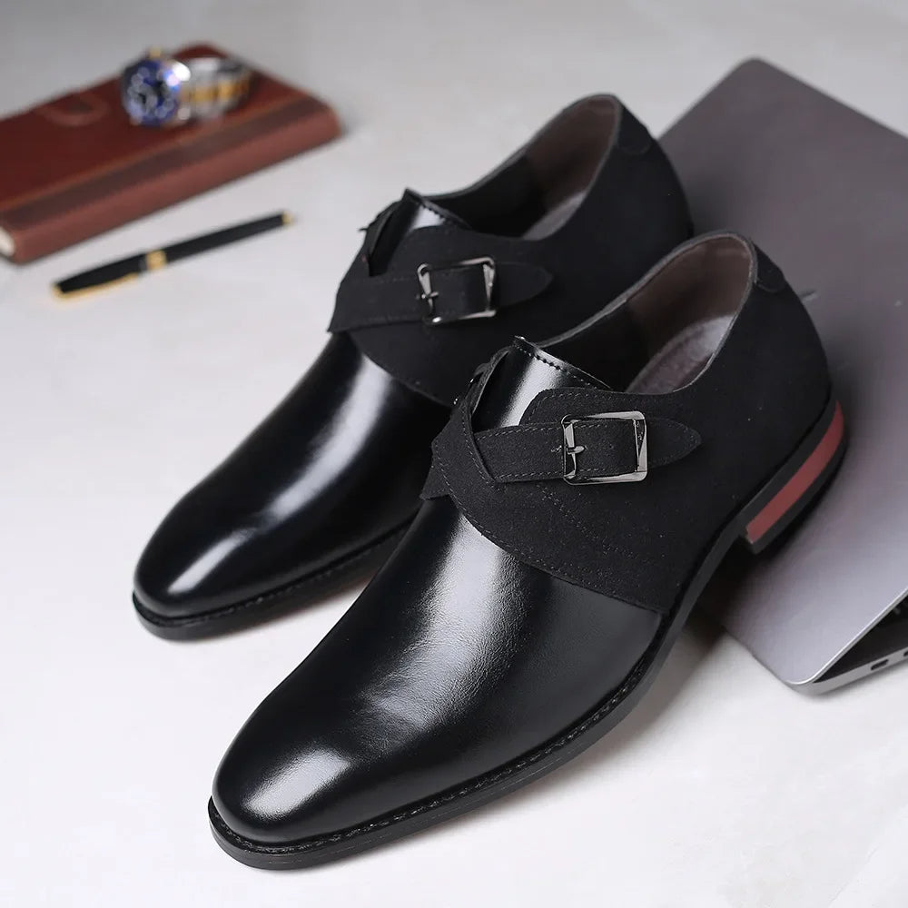 Men’s Closed-Toe Buckle Strap Dress Shoes