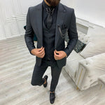 Men’s Notch Lapel Single Breasted Three Piece Suit Set