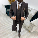 Men’s Notch Lapel Single Breasted Three Piece Suit Set