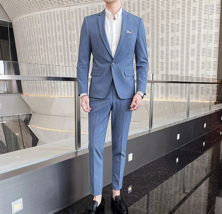 Men’s Notch Lapel Single Breasted Two Piece Formal Suit