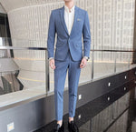 Men’s Notch Lapel Single Breasted Two Piece Formal Suit