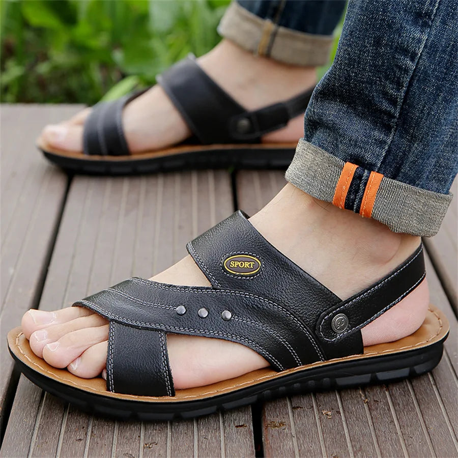 Men’s Open-Toe Adjustable Strap Flat Sandals