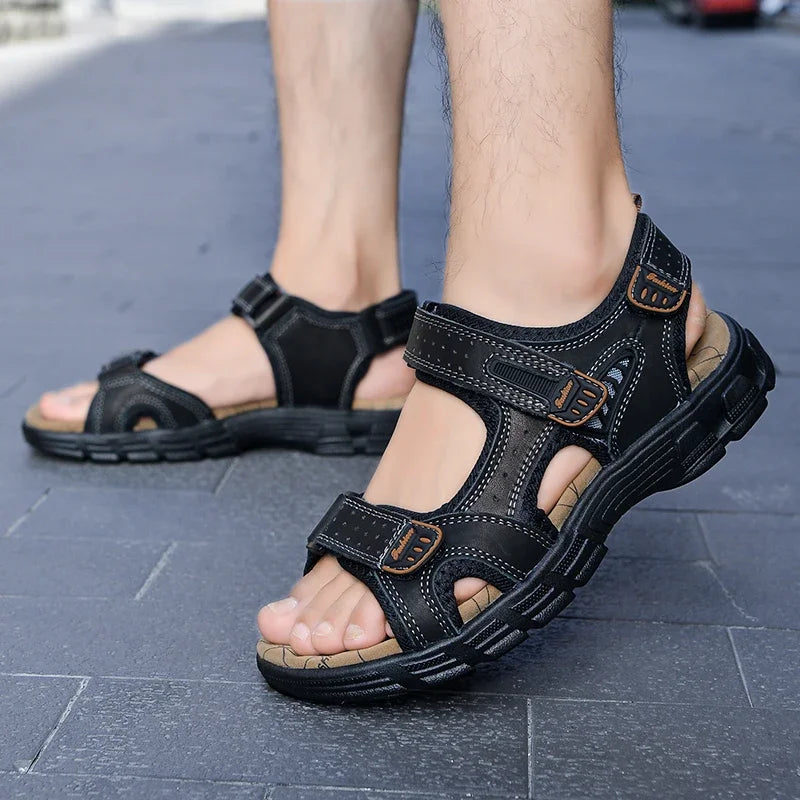 Men’s Open-Toe Multi-Strap Flat Sandals