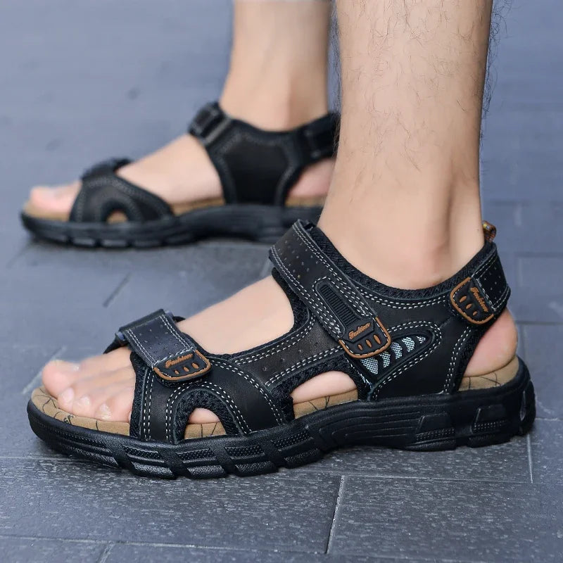 Men’s Open-Toe Multi-Strap Flat Sandals