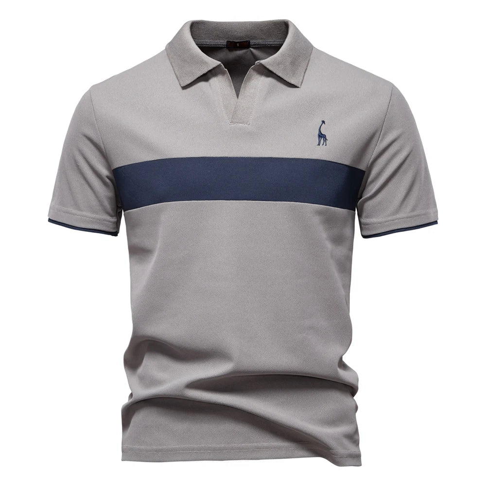 Men’s Short Sleeve Color-Block Polo Shirt