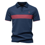 Men’s Short Sleeve Color-Block Polo Shirt